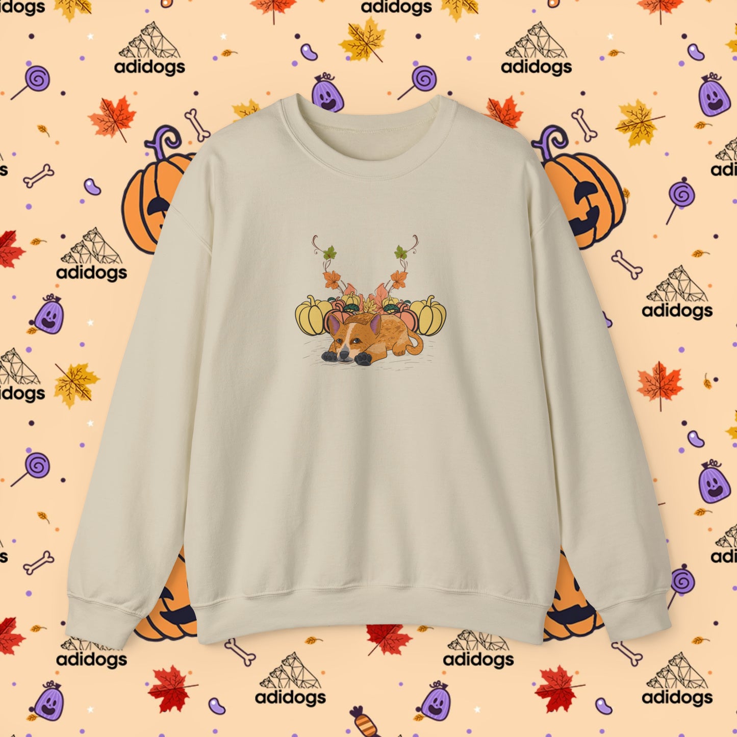 Blue Heeler Pumpkin Fall Sweatshirts