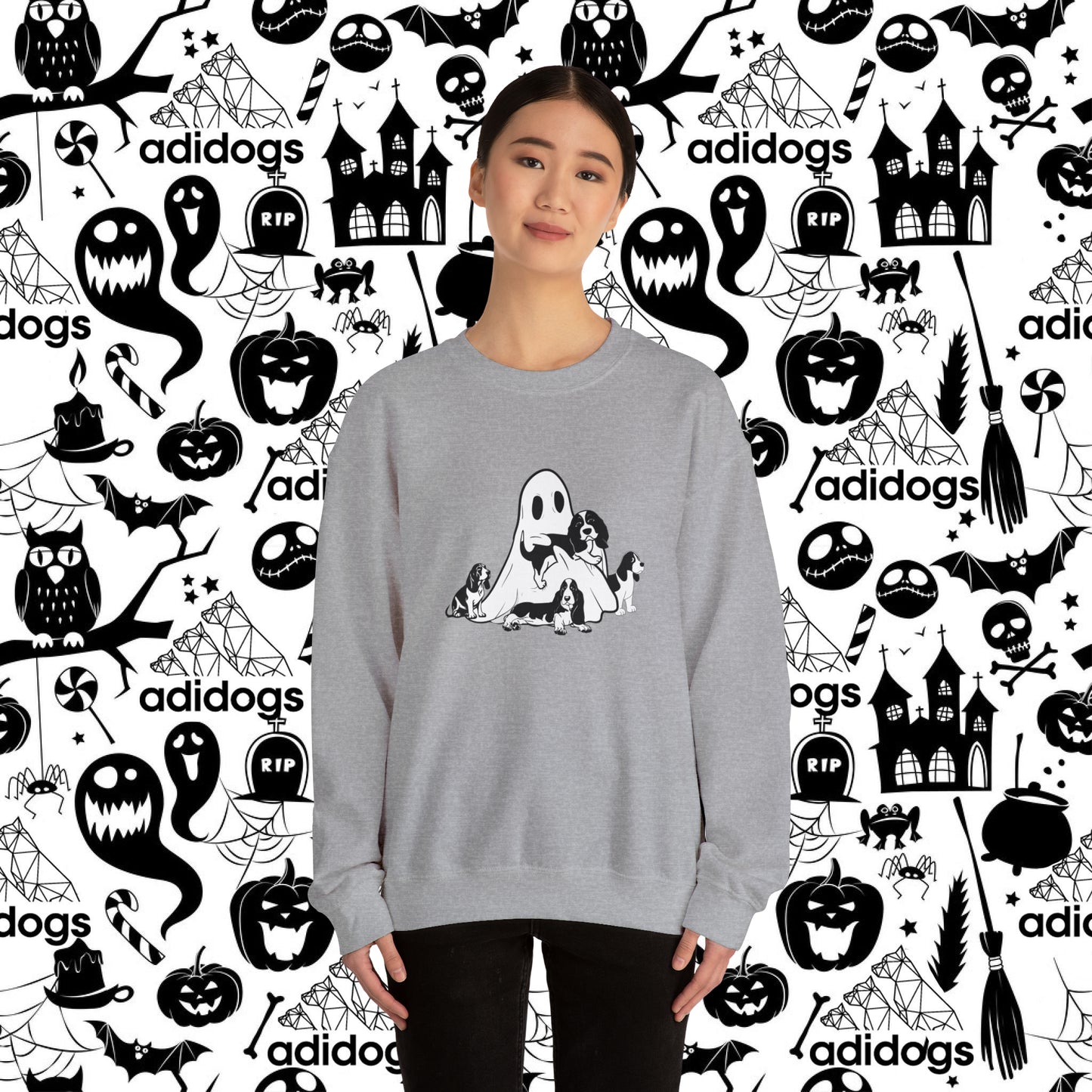 Spooky Basset Hound Sweatshirts