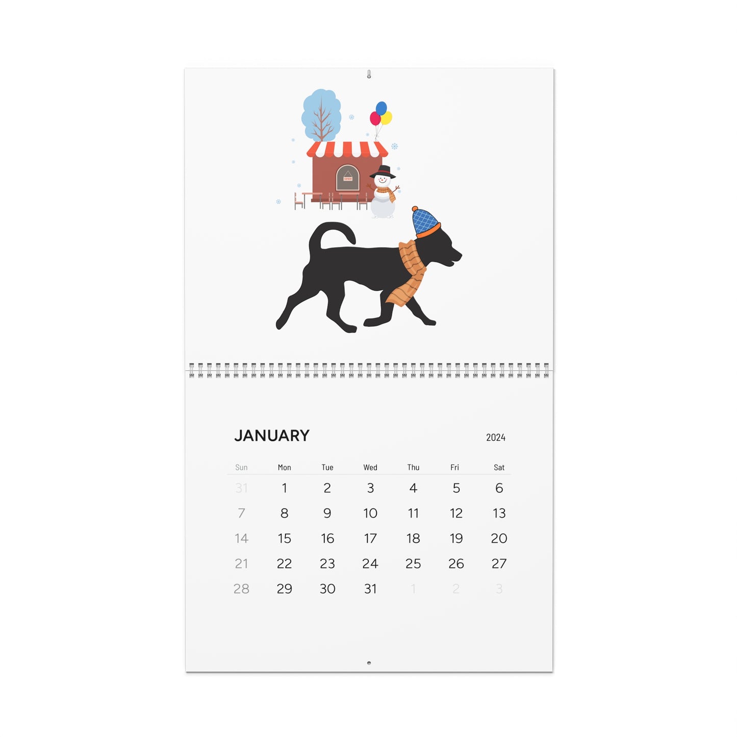 Jack Russell Wall Calendar 2024