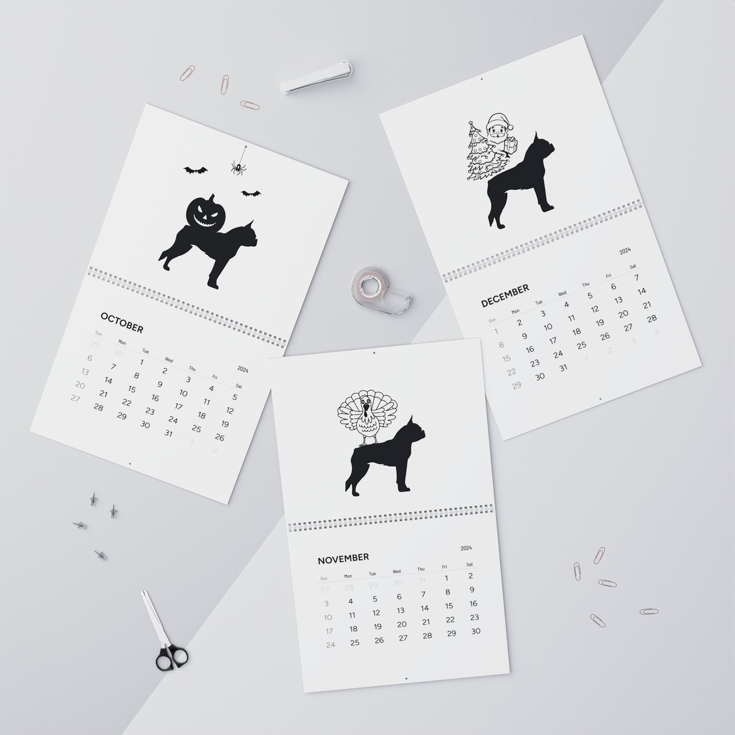 Boston Terrier Calendar 2024