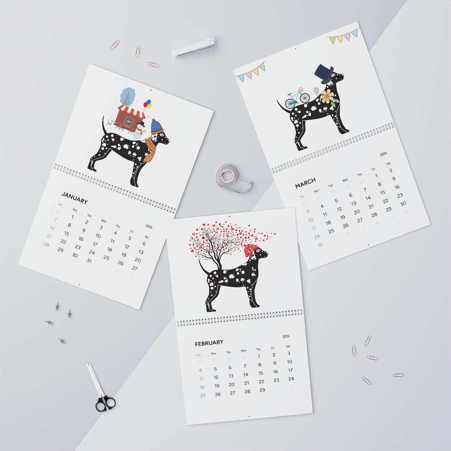 Dalmatian Wall Calendar 2024