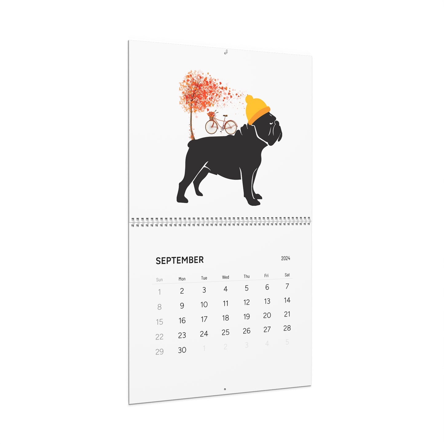 Bulldog Wall Calendar 2024