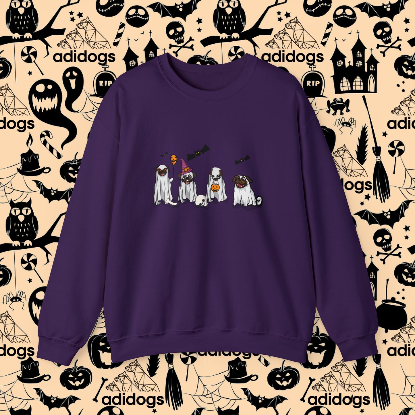 Pug Boo Ghost Halloween Sweatshirts