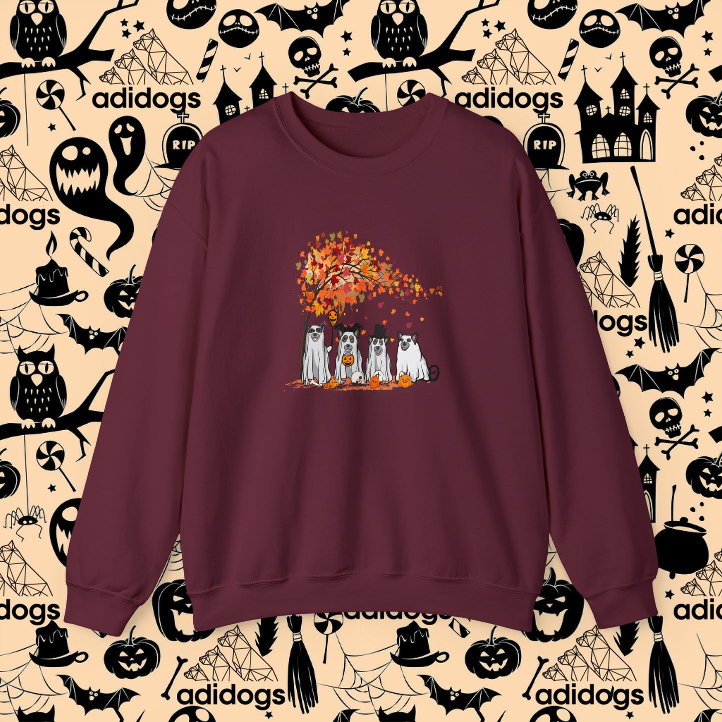 Blue Heeler Fall Vibes Halloween Sweatshirts