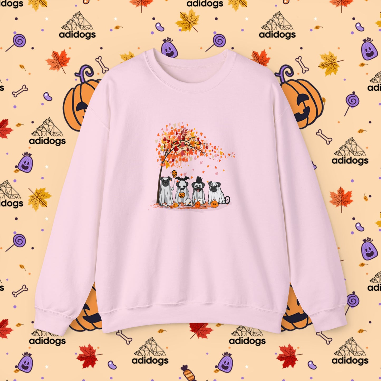 Fall Vibes Pug Halloween Sweatshirts