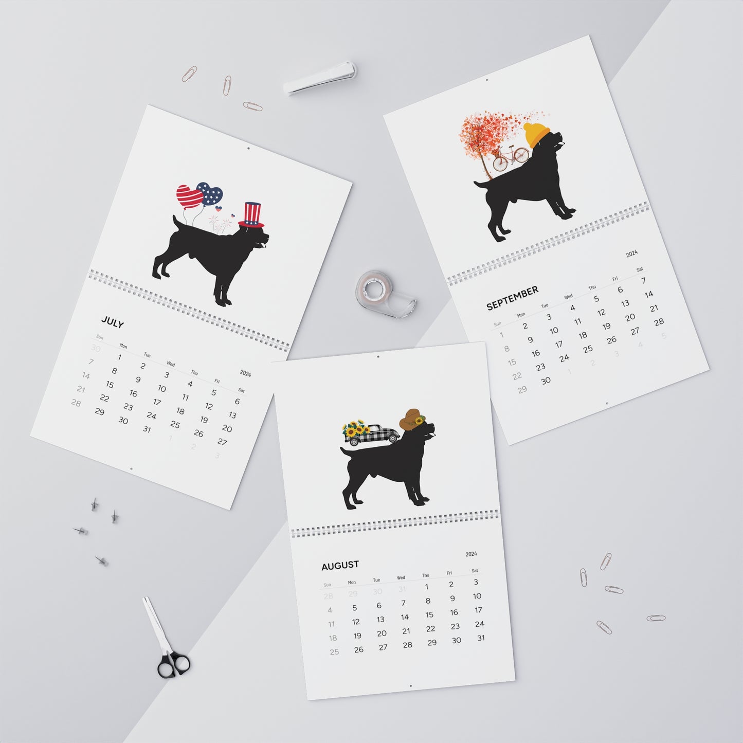 Rottweiler Wall Calendar 2024