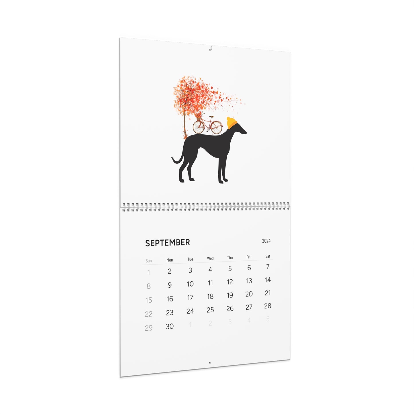 Whippet Wall Calendar 2024