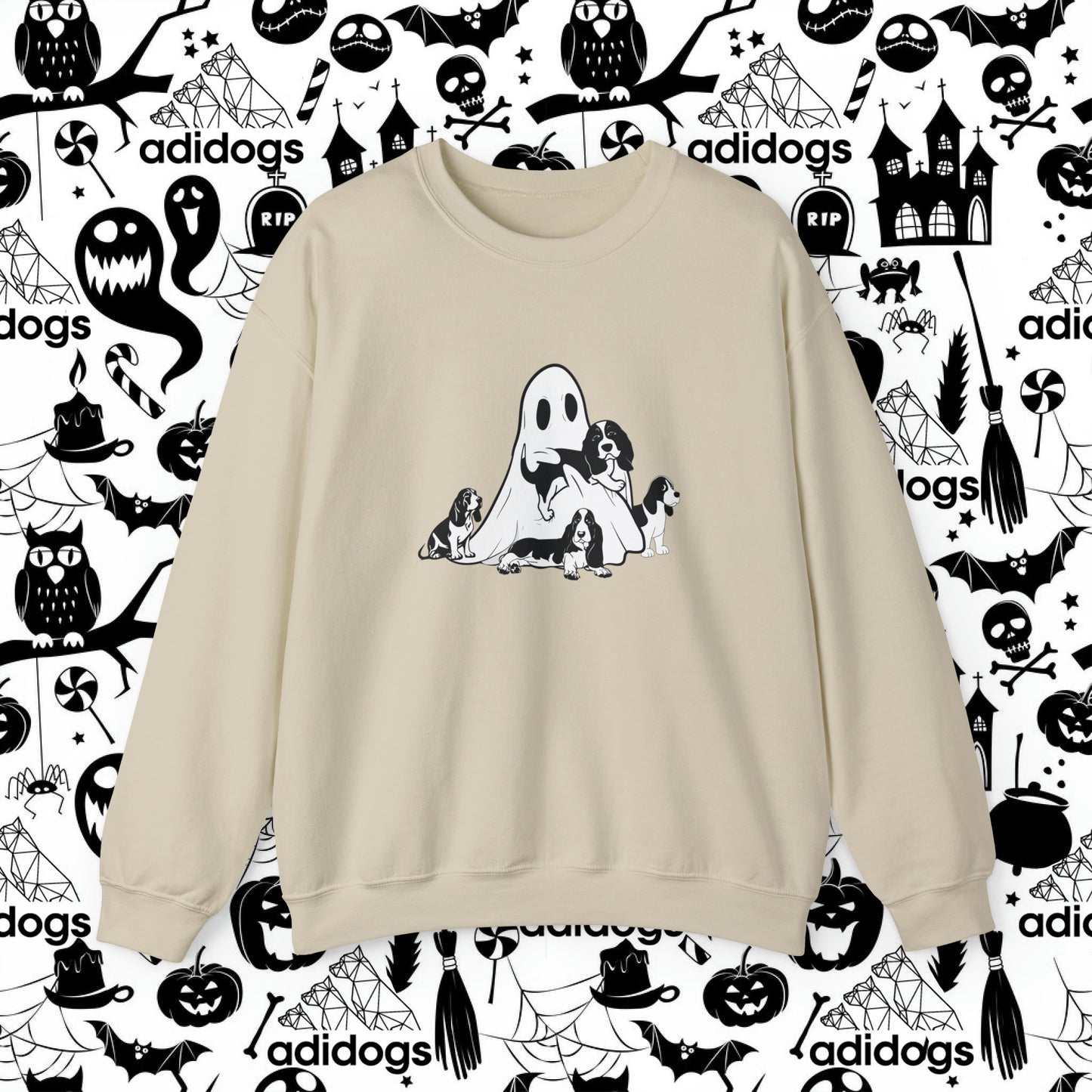 Spooky Basset Hound Sweatshirts