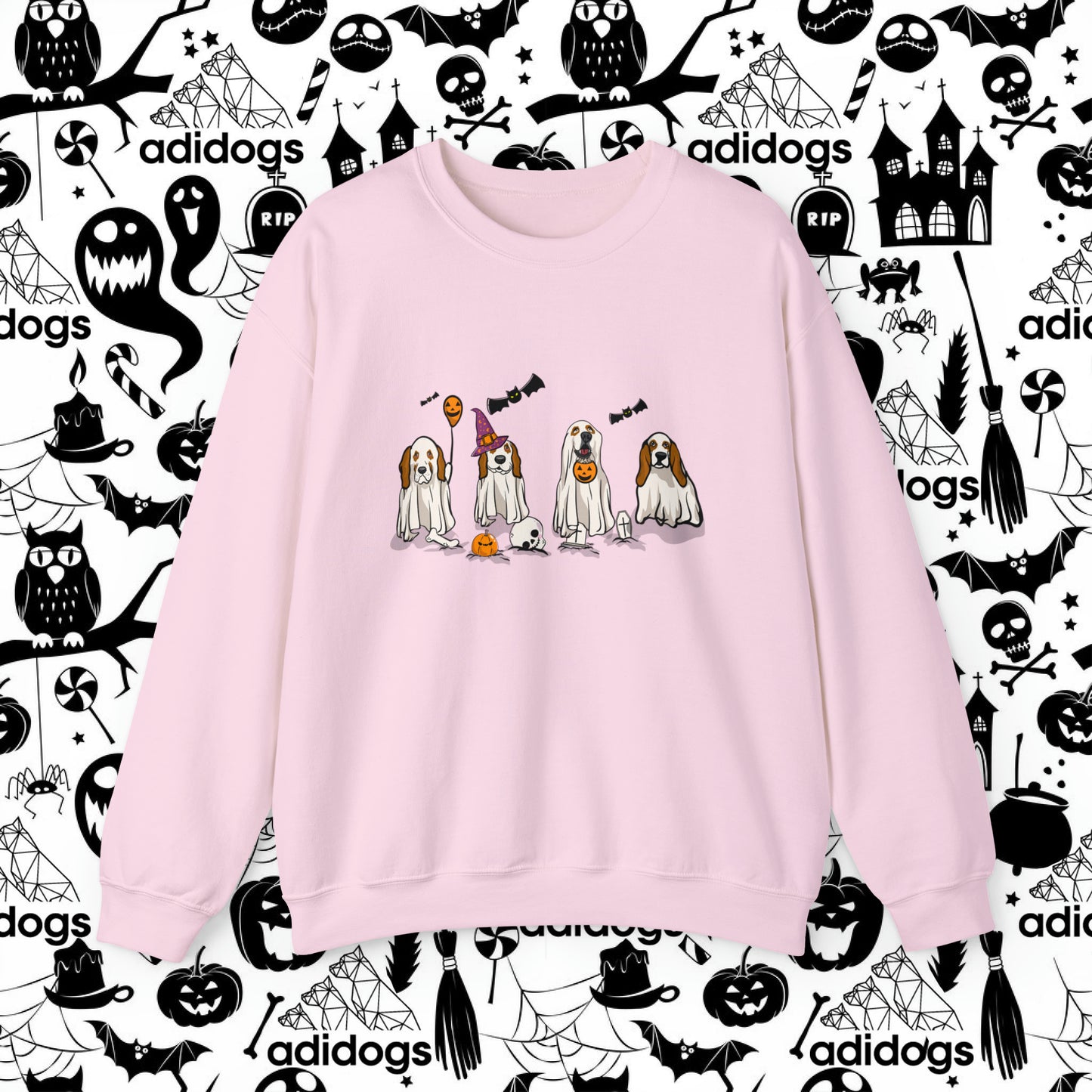 Basset Hound Boo Ghost Halloween Sweatshirts