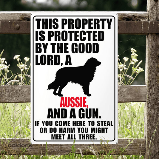 Protected by Aussie Metal Sign