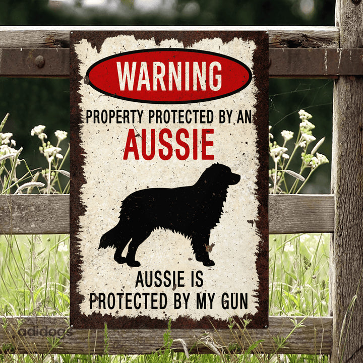 Aussie Warning Metal Sign