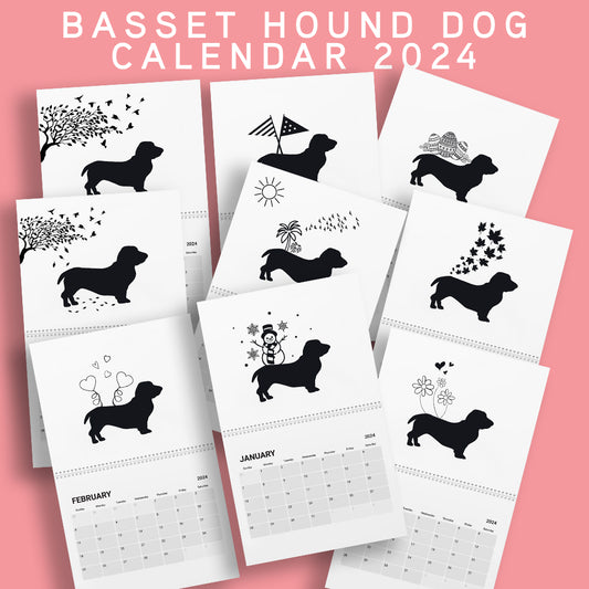 Basset Hound Calendar 2024