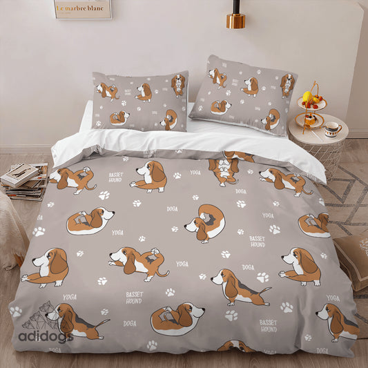 Basset Hound Yoga Bedding Set