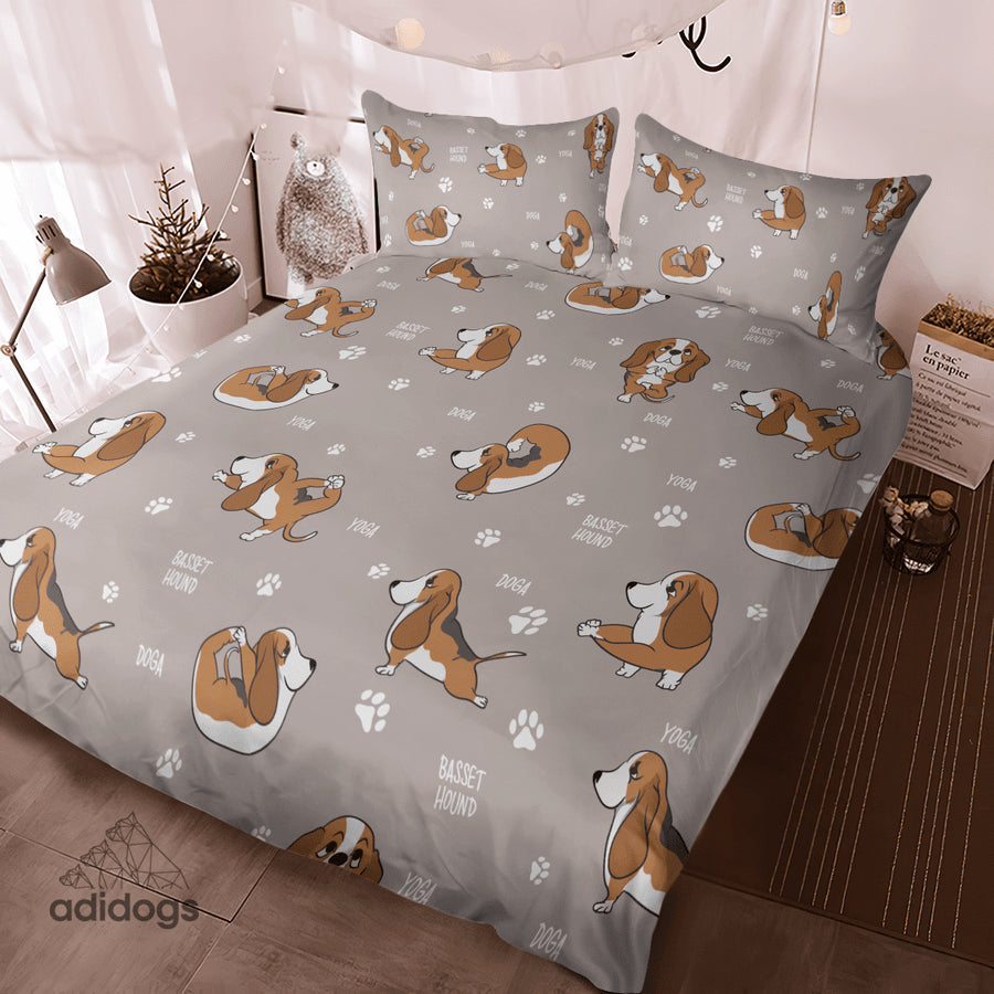 Basset Hound Yoga Bedding Set