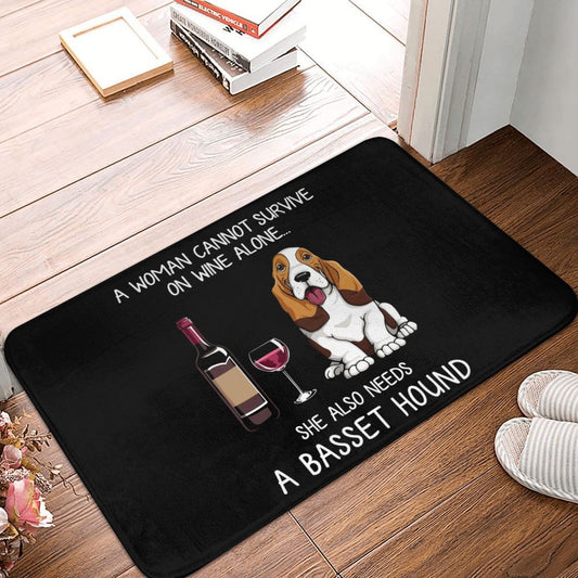 Basset Hound Wine Doormat