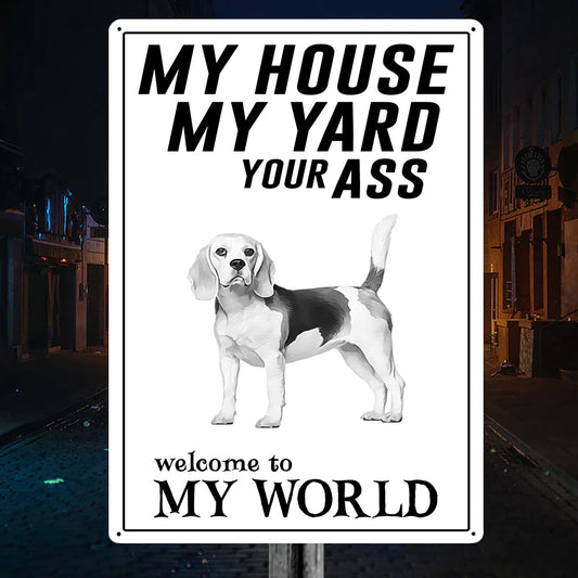 Welcome to Beagle World Metal Sign