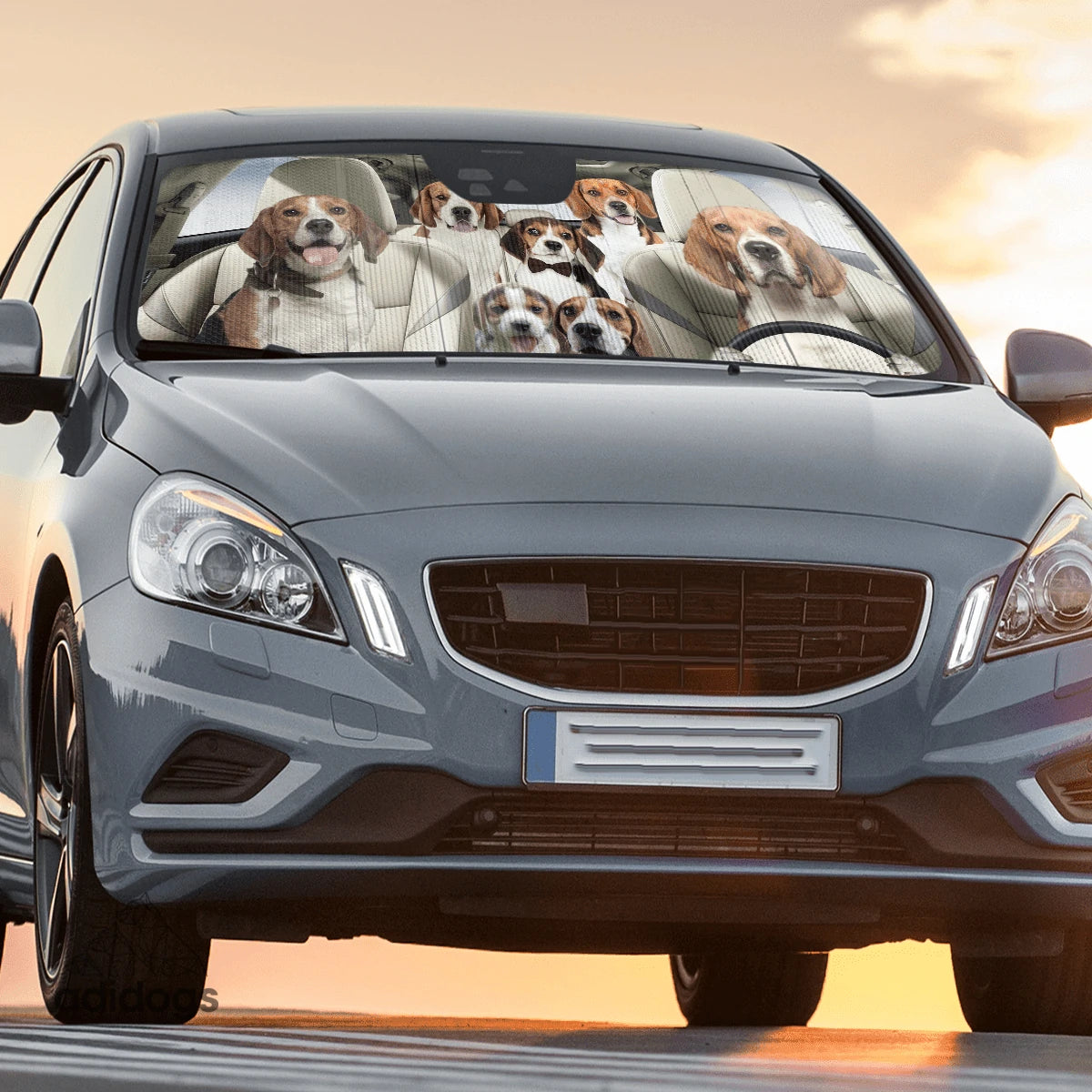 Beagle Family Car Sunshade