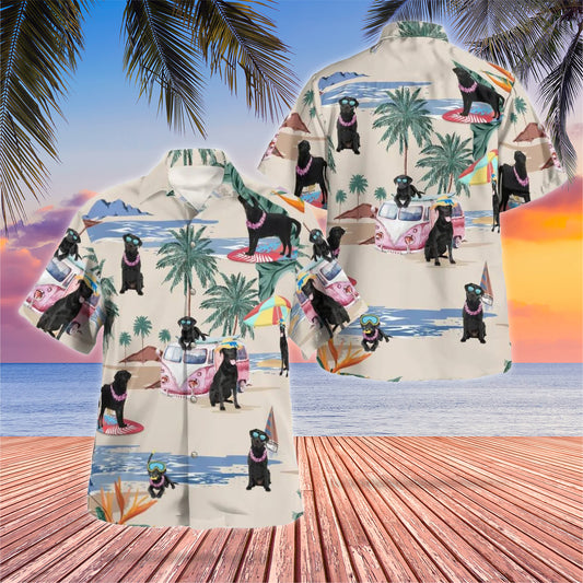 Black Labrador Beach Hawaii Shirts