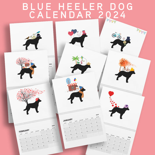 Blue Heeler Wall Calendar 2024