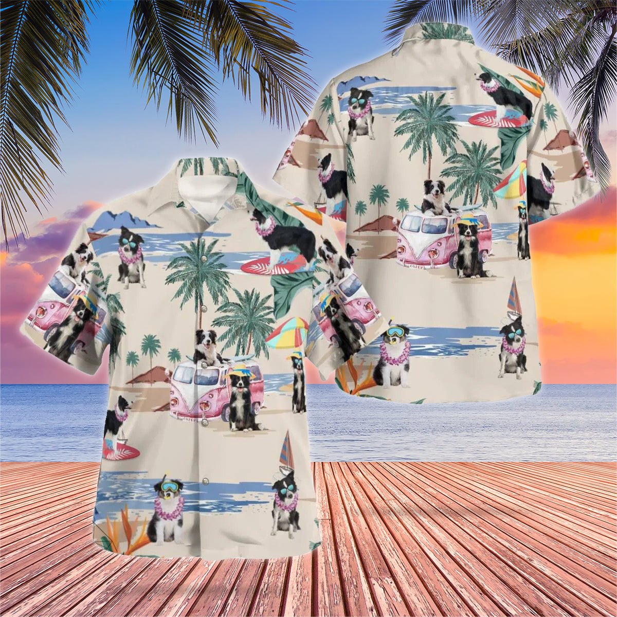 Border Collie Beach Hawaii Shirts