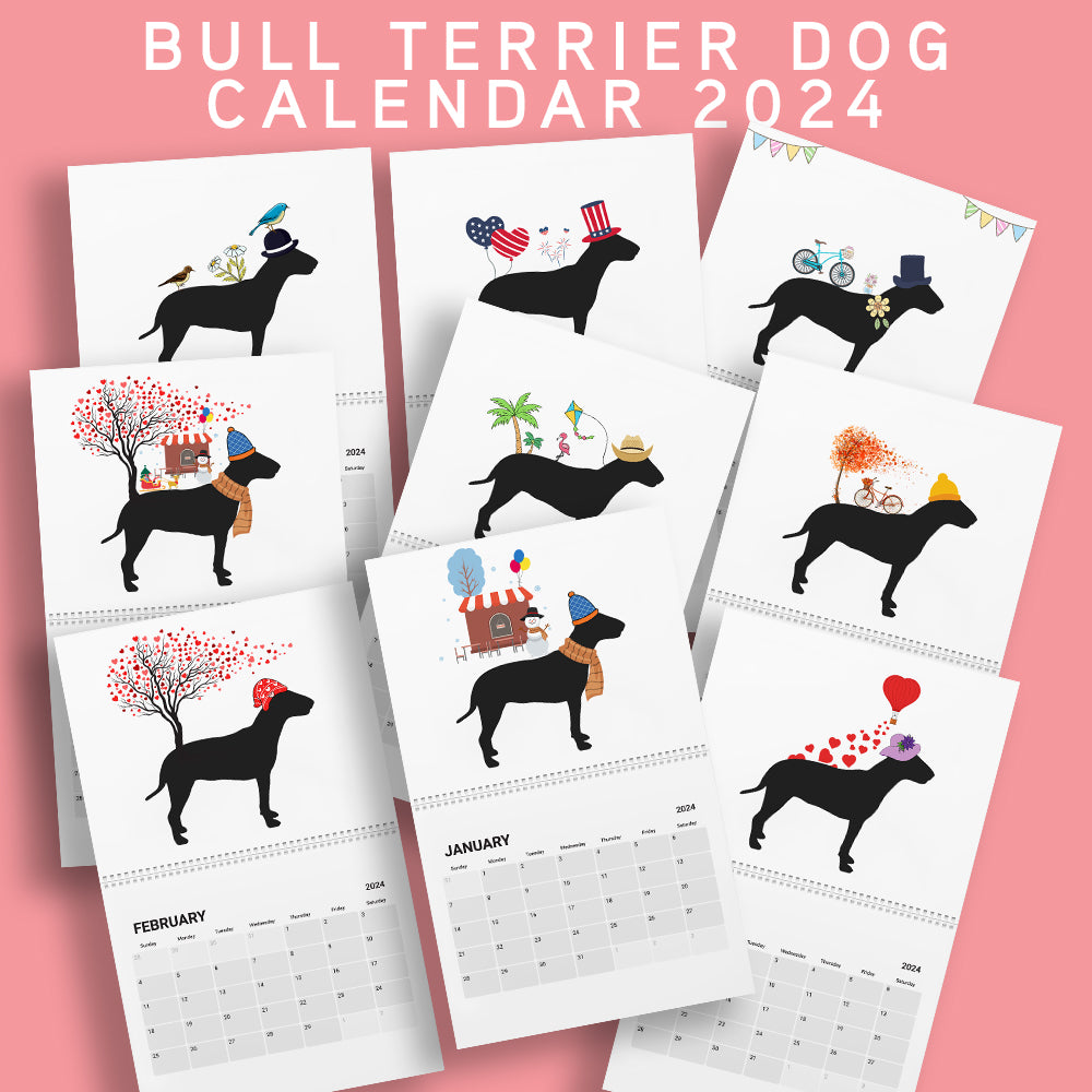 Bull Terrier Wall Calendar 2024