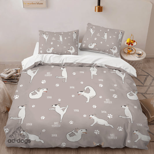 Bull Terrier Yoga Bedding Set