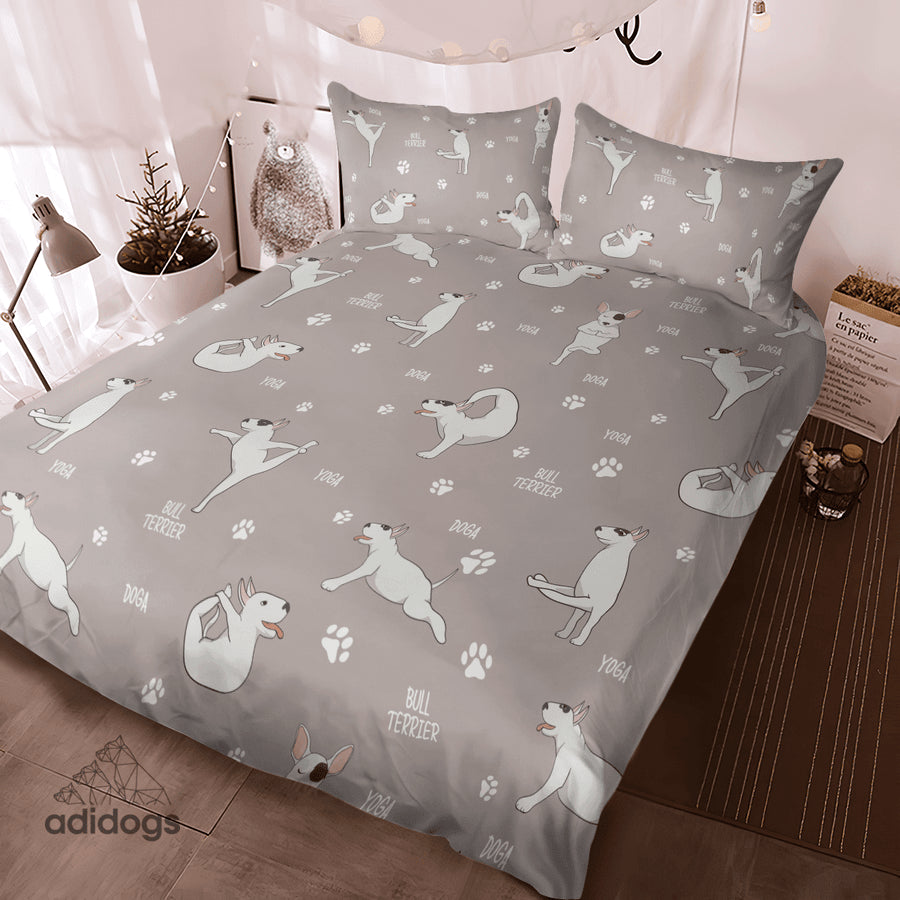 Bull Terrier Yoga Bedding Set