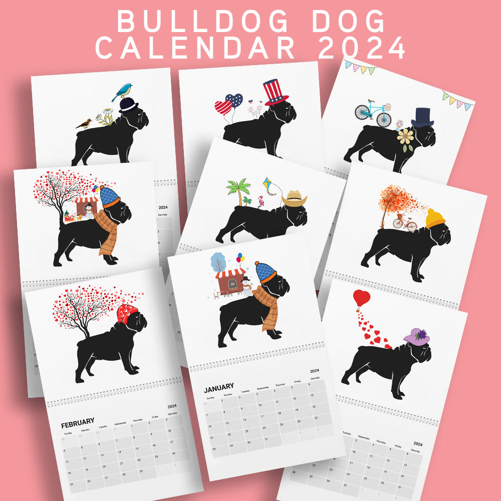 Bulldog Wall Calendar 2024