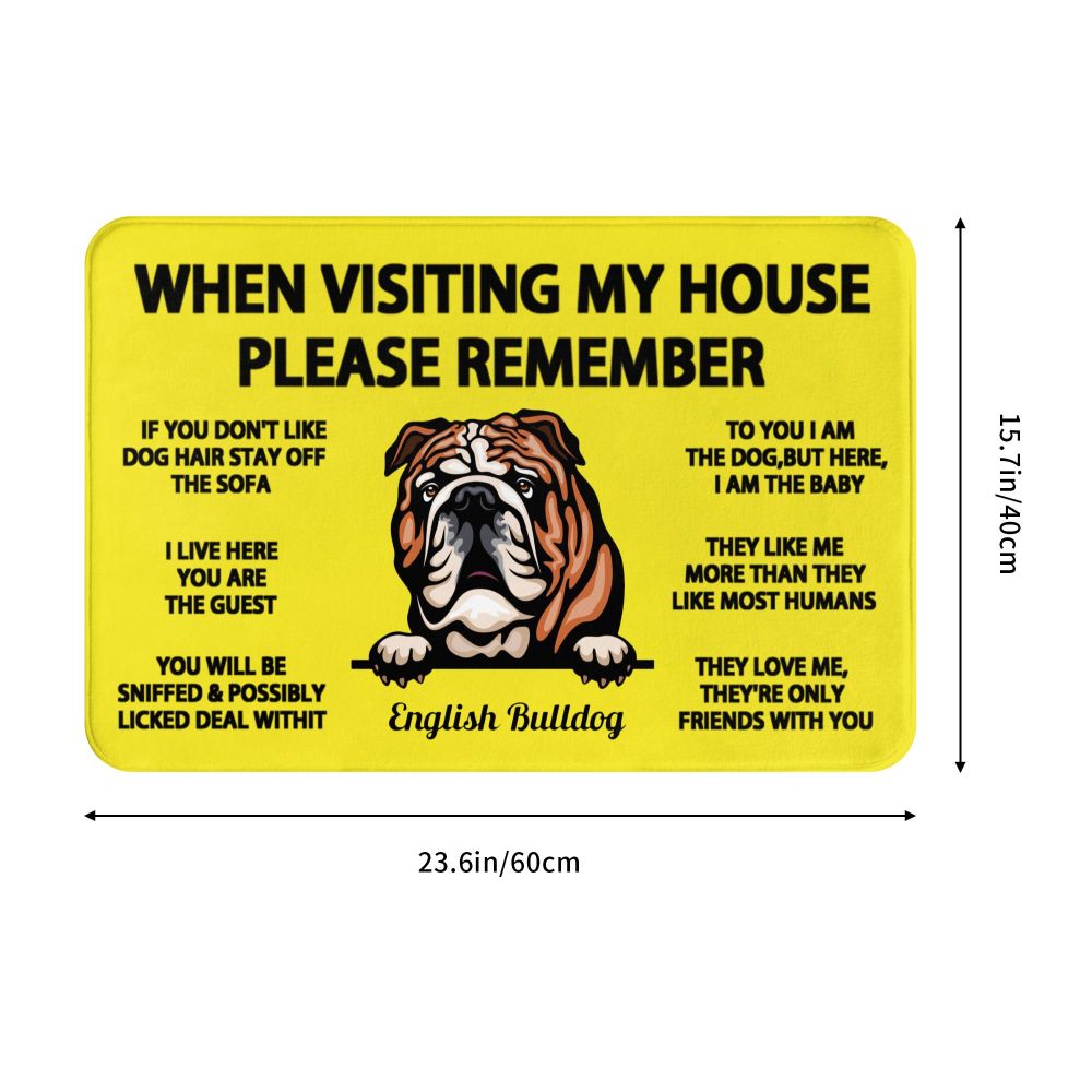 Bulldog Home Rules Doormat