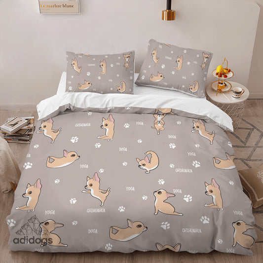 Chihuahua Yoga Bedding Set