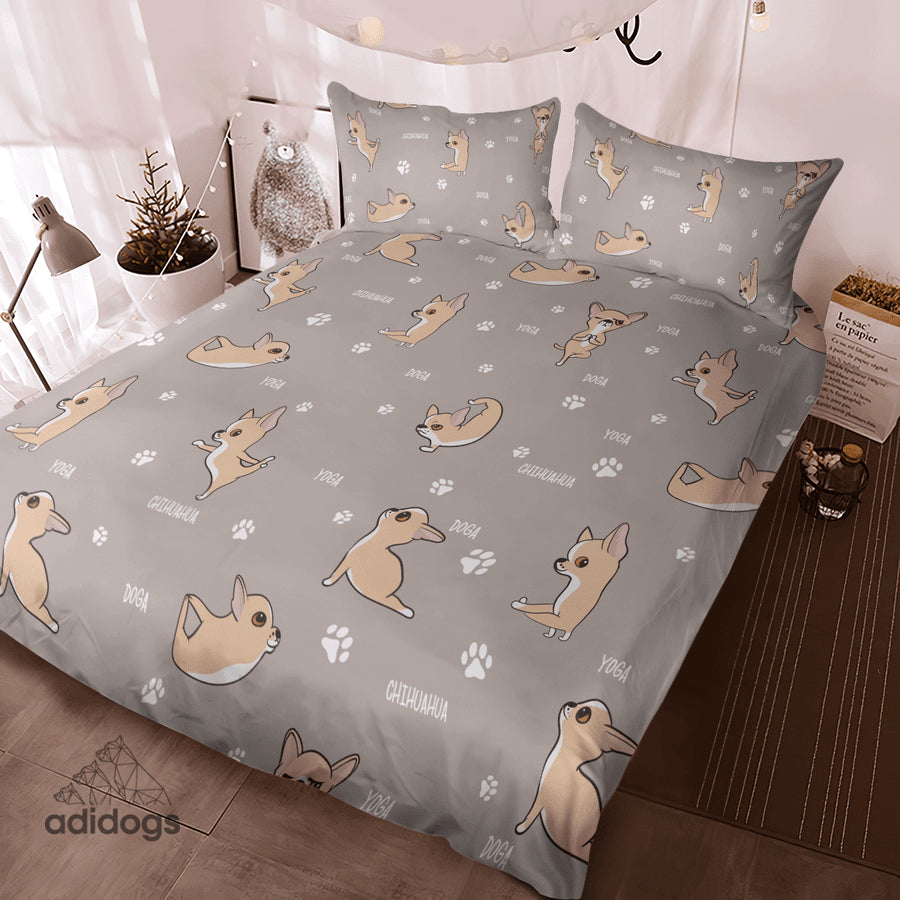 Chihuahua Yoga Bedding Set