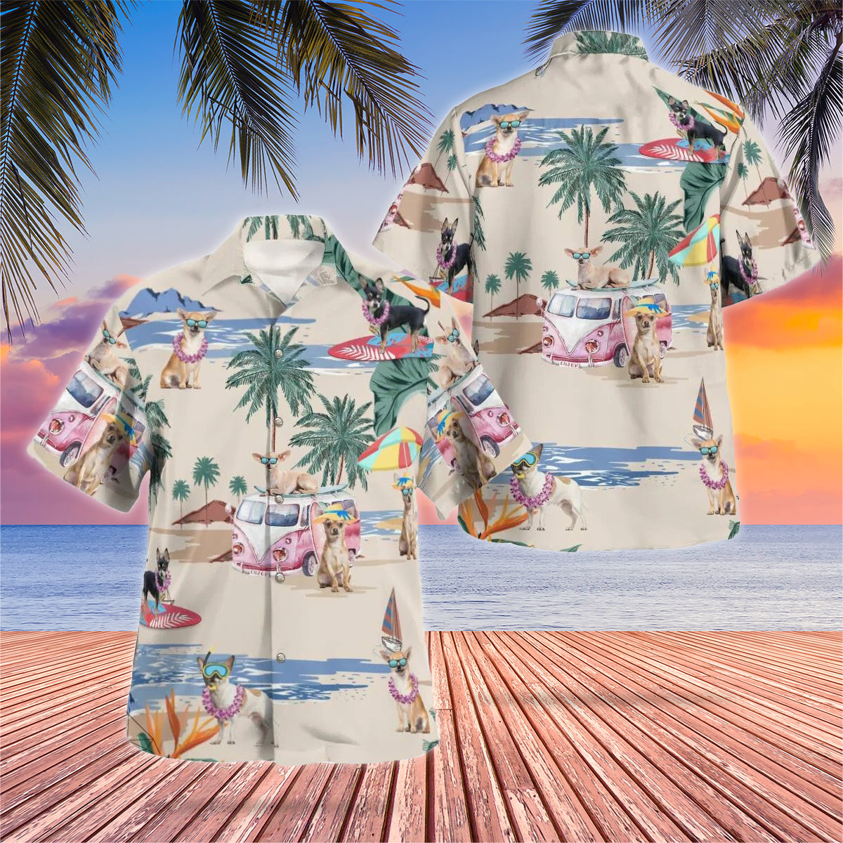 Chihuahua Beach Hawaii Shirts