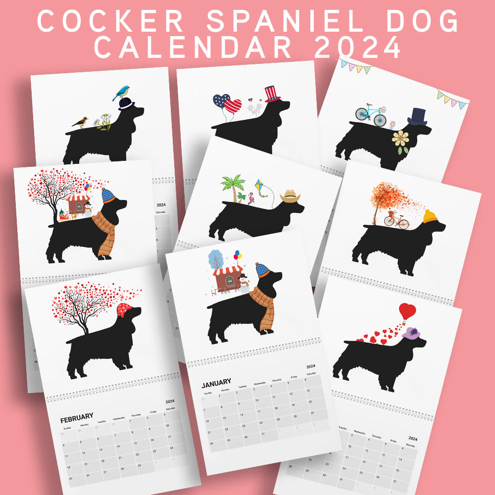 Cocker Spaniel Wall Calendar 2024