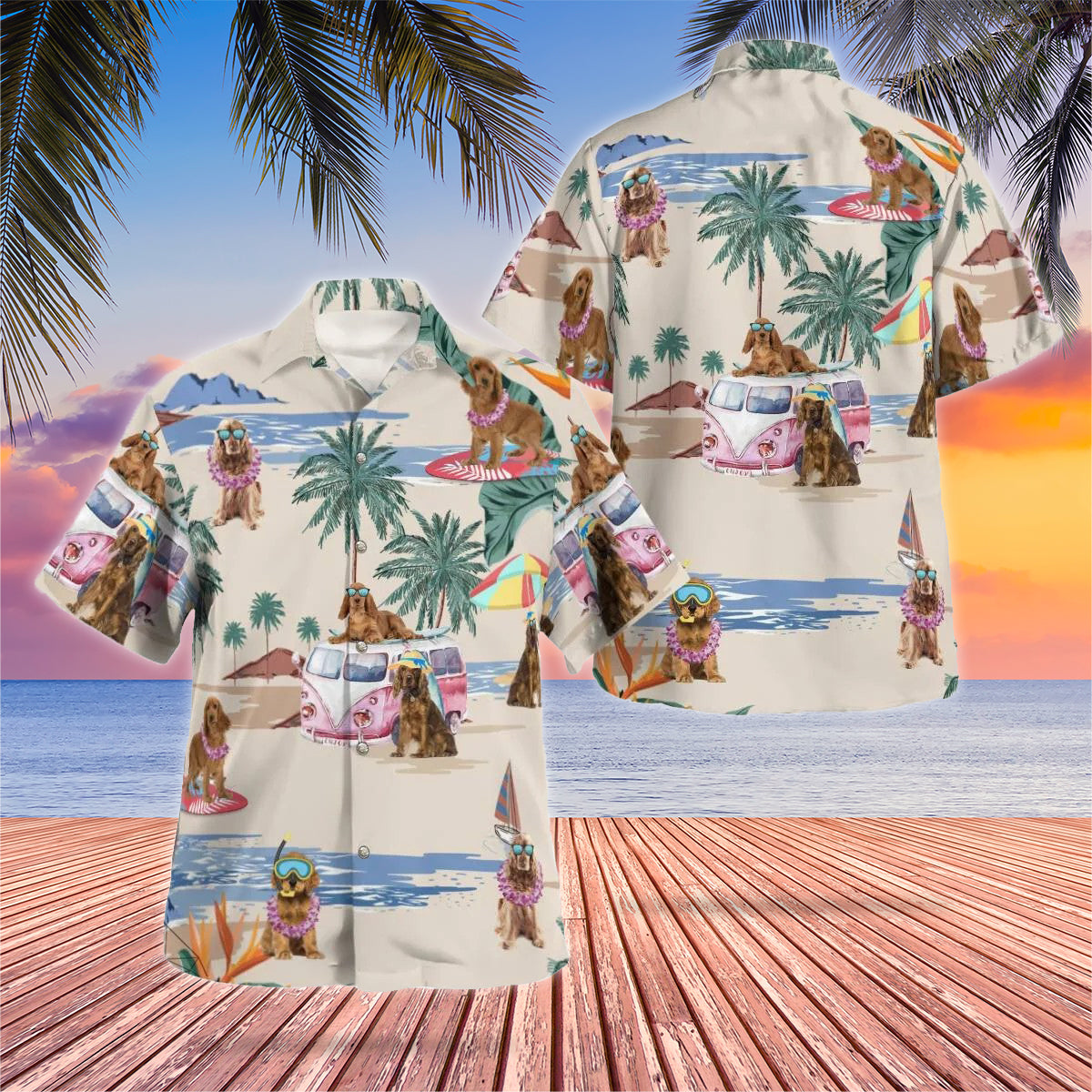 Cocker Spaniel Beach Hawaii Shirts