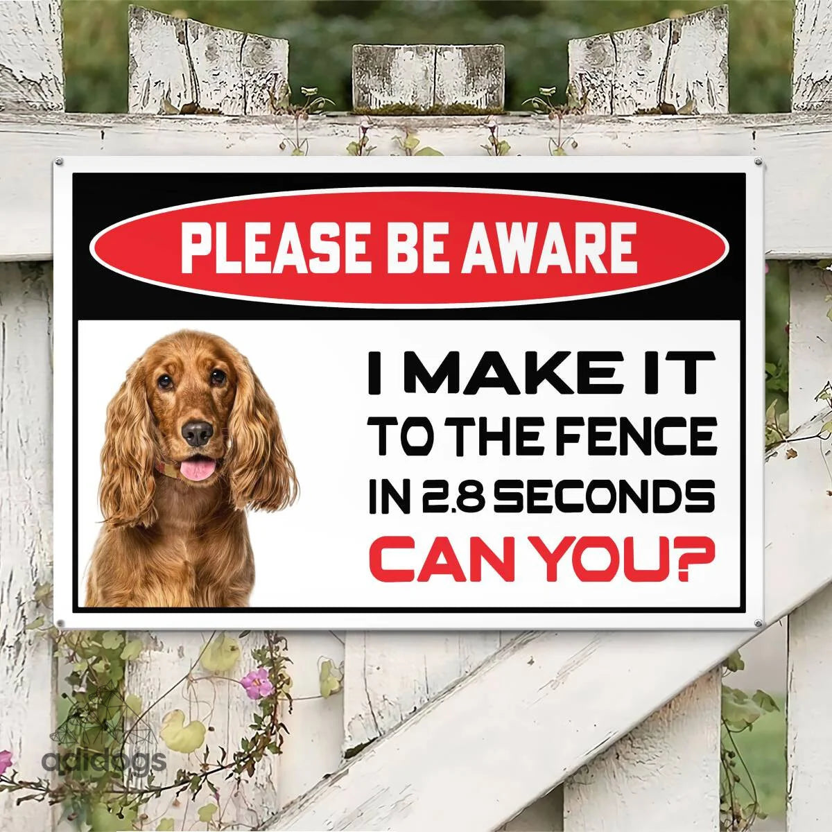 Please Be Aware of Cocker Spaniel Sign