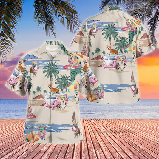 Corgi Beach Hawaii Shirts