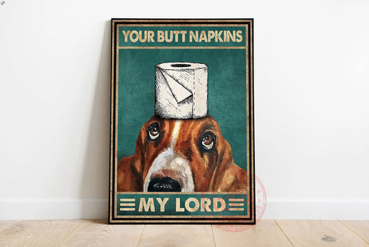 Basset Hound Bathroom Metal Poster