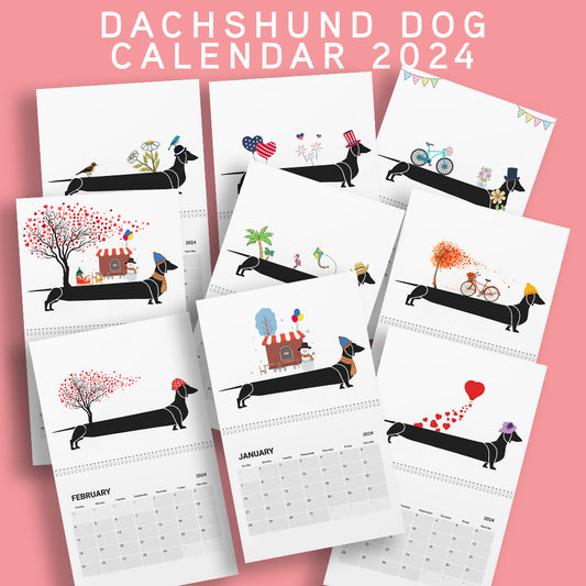 Dachshund Wall Calendar 2024