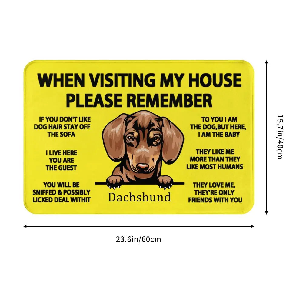 Dachshund Home Rules Doormat