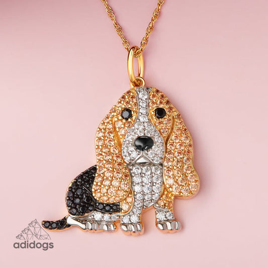 Exquisite Basset Hound Pendant Necklace