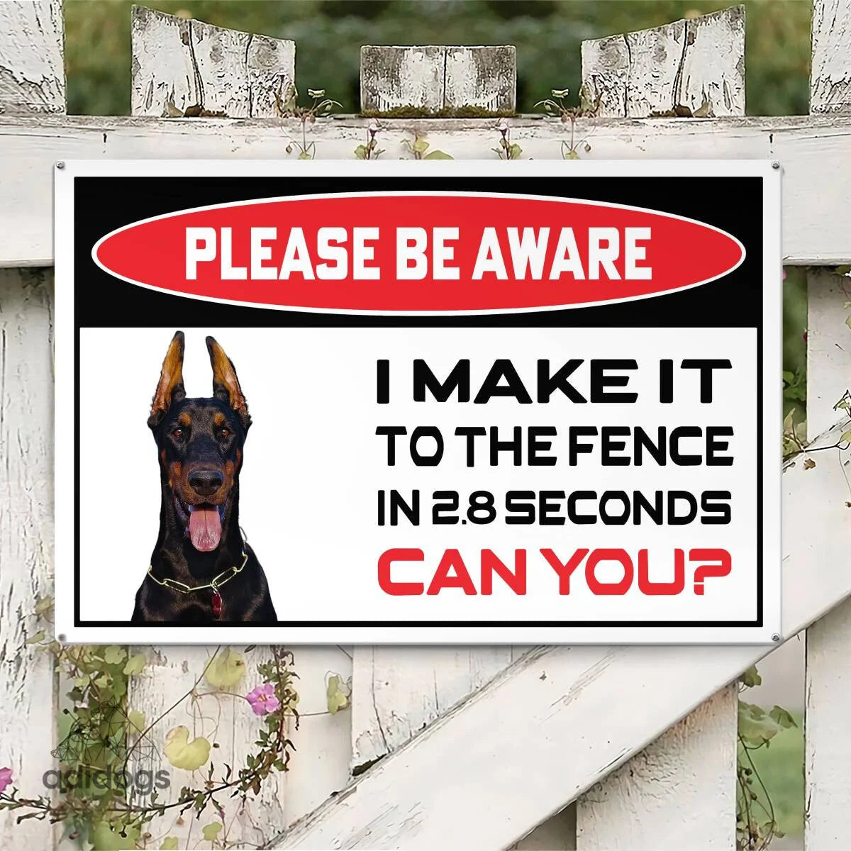 Please Be Aware of Dobermann Sign