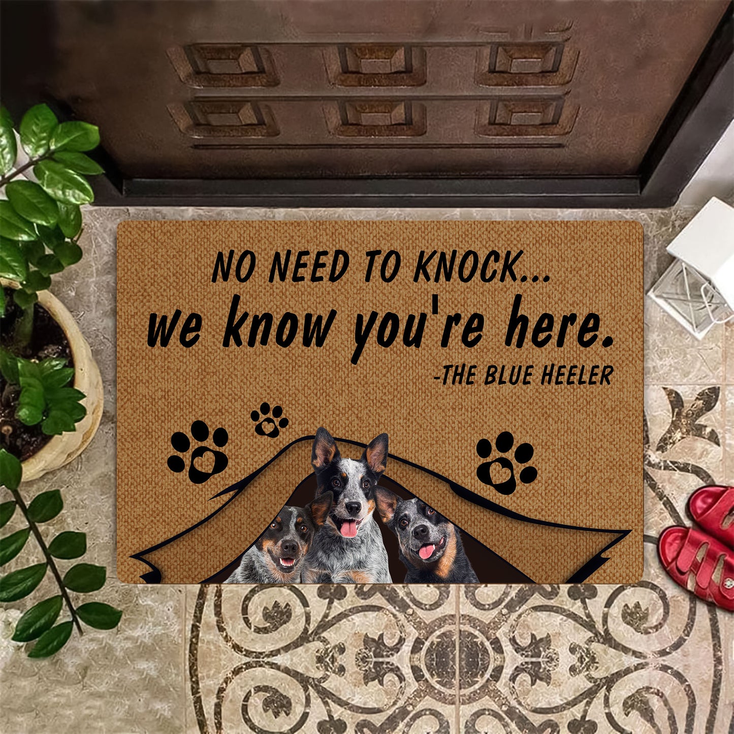 No Need To Knock Blue Heeler Doormat