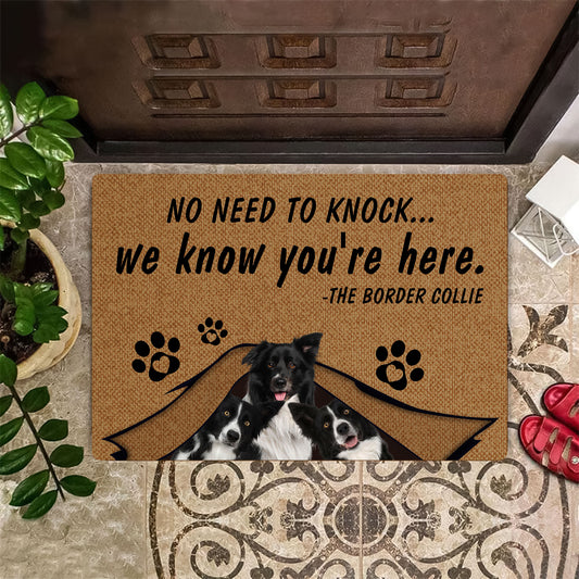 No Need To Knock Border Collie Doormat