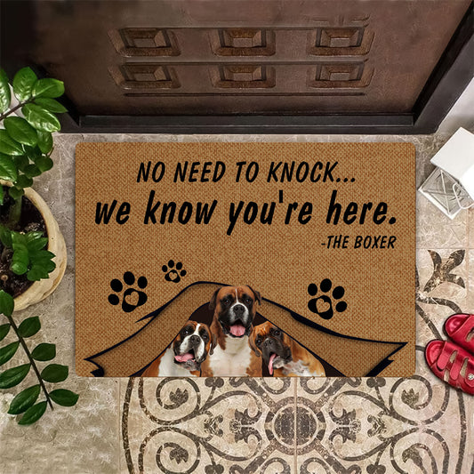 No Need To Knock Boxer Doormat