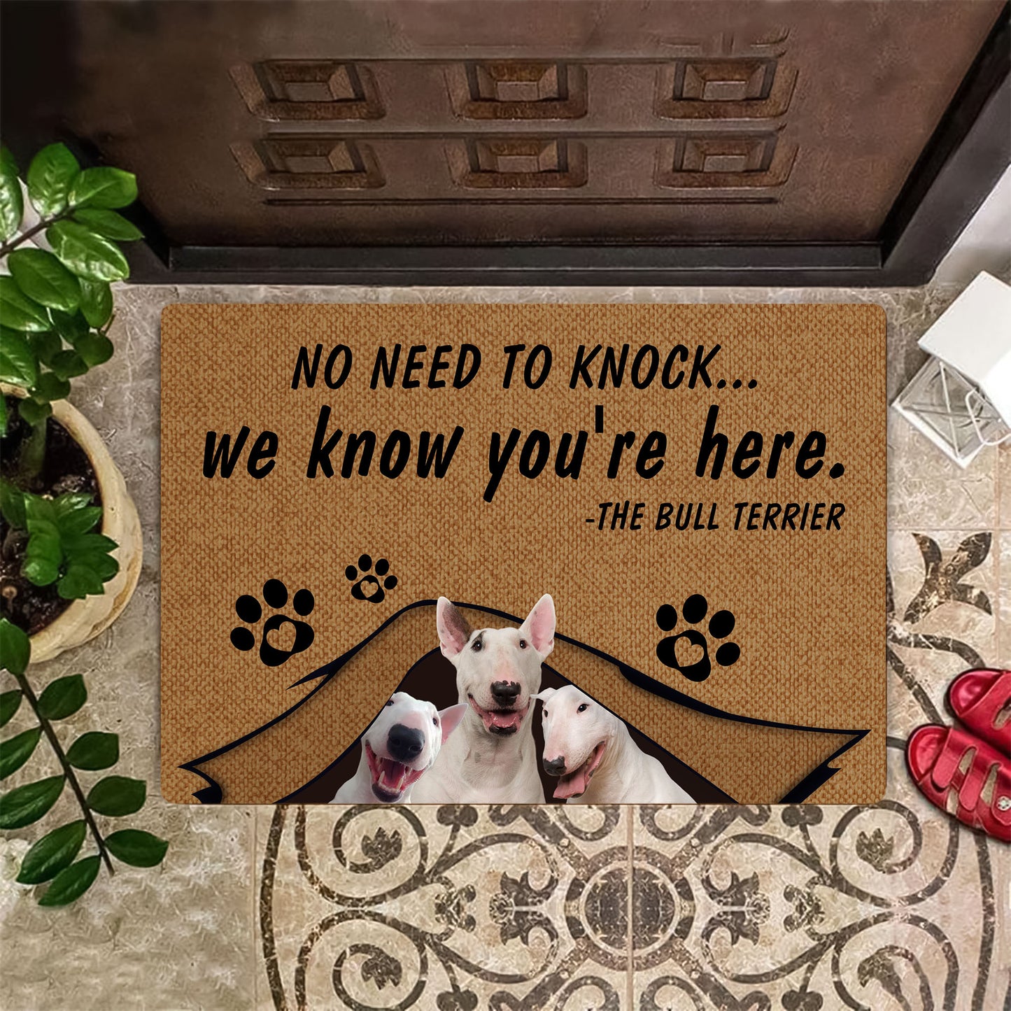 No Need To Knock Bull Terrier Doormat