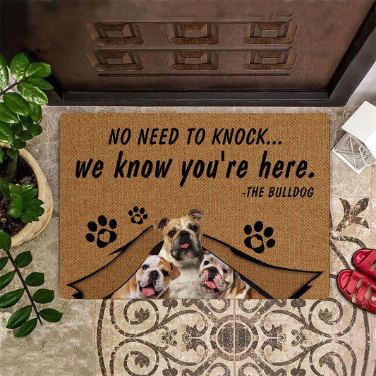 No Need To Knock Bulldog  Doormat