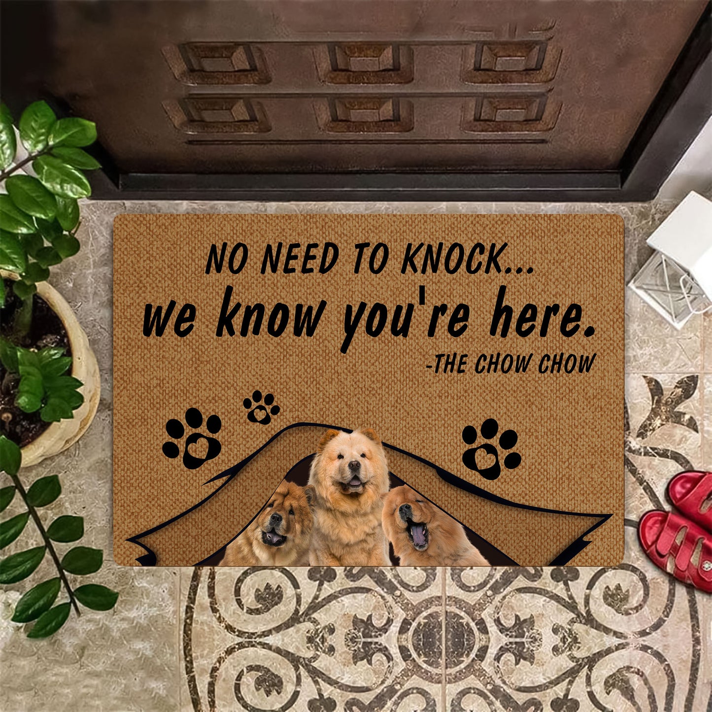 No Need To Knock Chow Chow Doormat