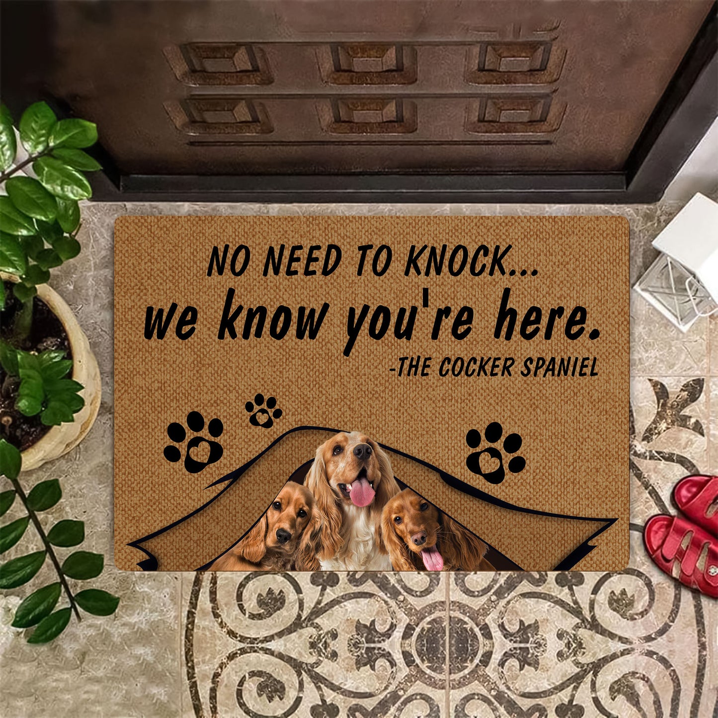 No Need To Knock Cocker Spaniel Doormat