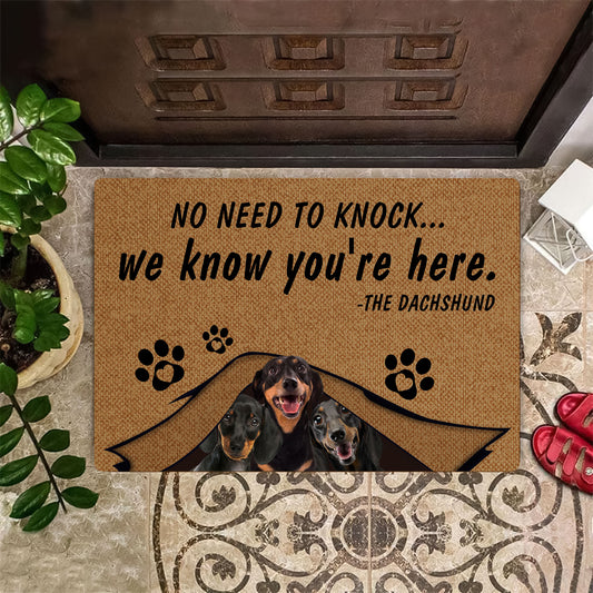 No Need To Knock Dachshund Doormat