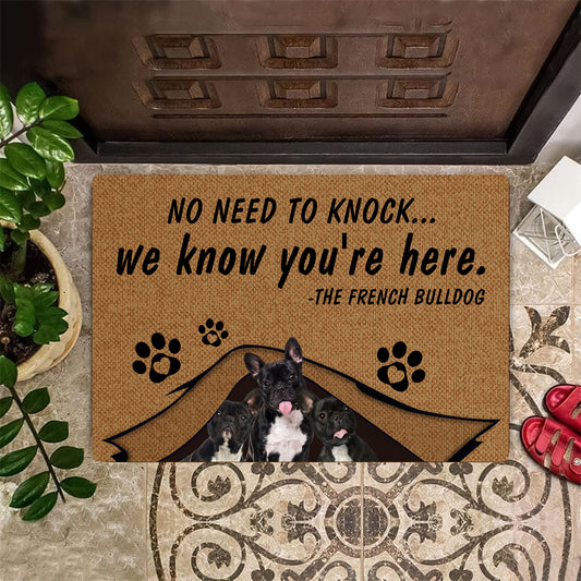 No Need To Knock French Bulldog Doormat